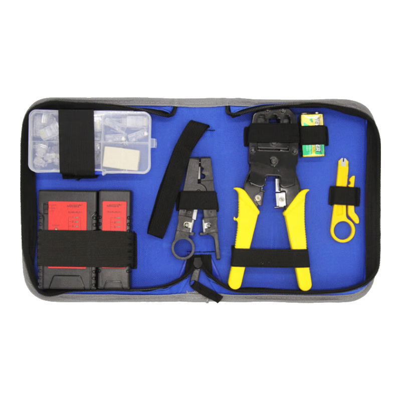 Jingmingshu NF-1206 Network Tool Kit, Network Cable Crimper, Cable Tester, Wire Stripper, RJ45 Connectors, Network Tools, Network Tool Set