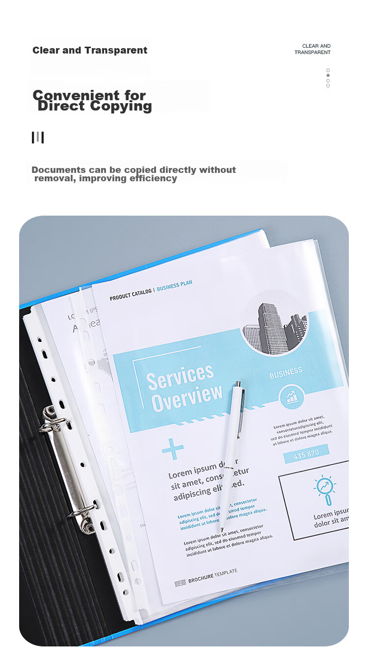 COMIX 11-Hole Document Folder, Anti-Glare File Protector, Refill Pockets, Pack of 20, White, Office Supplies EH303A/EA9020 4
