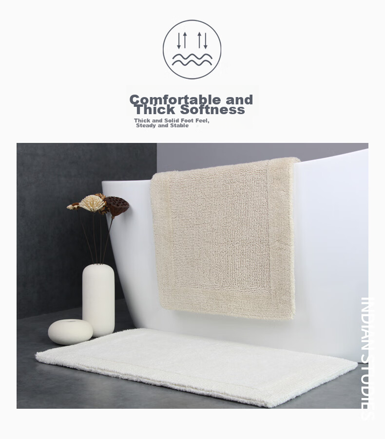 Amarelle Yijing Tiancheng Non-Slip Absorbent Floor Mat, Dust-Proof Bathroom Toilet Mat, Mat05 Off-White (50*80cm) 10