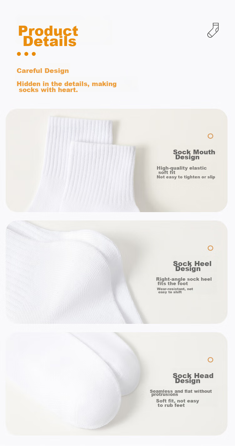 LangSha Children's Socks, Boys' Summer Thin Mesh Breathable Mid-Calf Socks, for Older Children And Students, White Socks 14