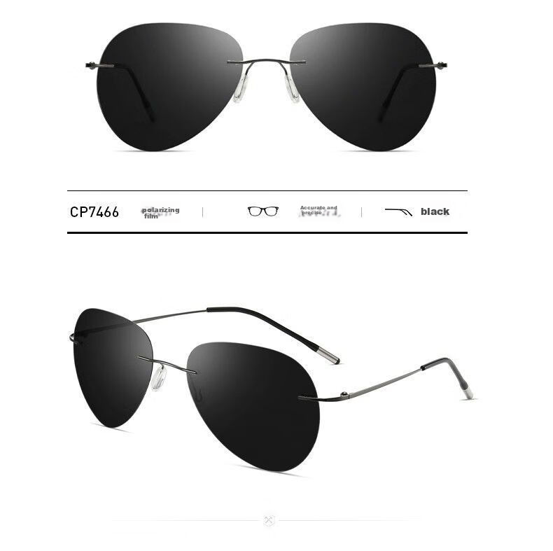 LESCA LUNETIER Ultra-Light Frameless Polarized Sunglasses for Men, Driving-Specific Non-Fading Driving Glasses, Fishing And Pilot Round Sunglasses 16