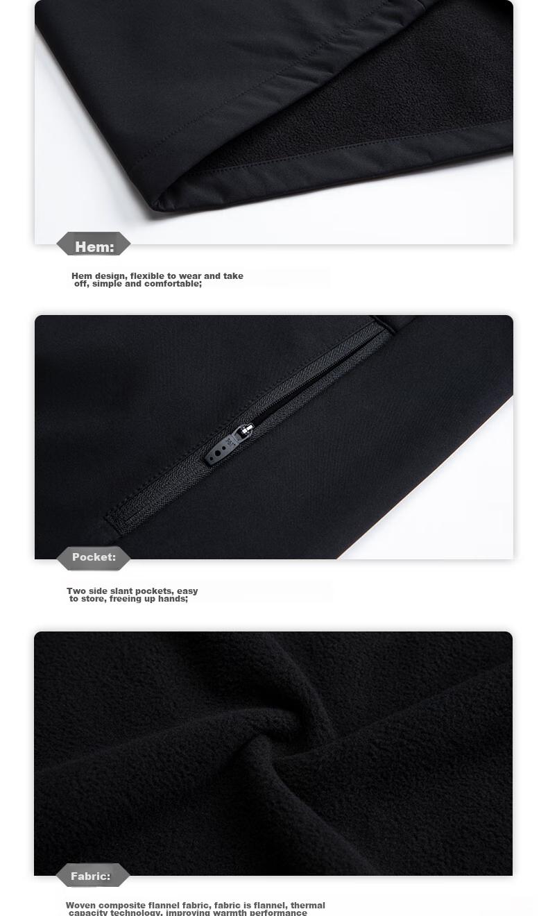 361° Men's Spring Jacket, Triple Protection, Fleece-Lined Sports Casual Windbreaker Fleece Coat, 652544605D-2 39