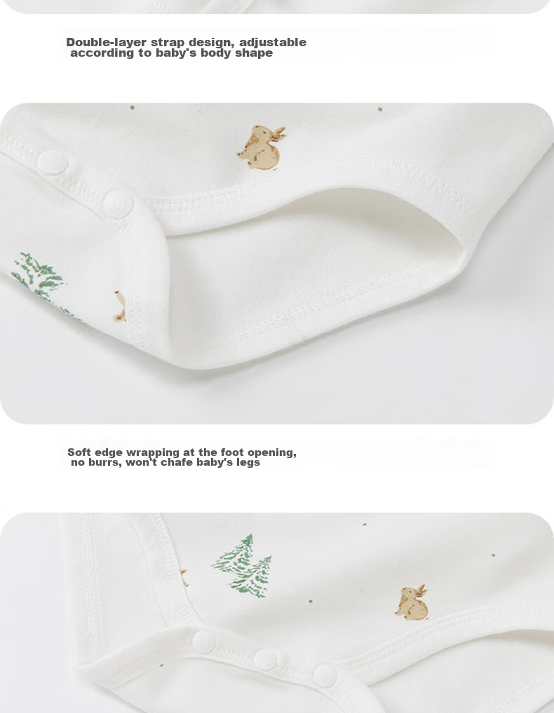Guaiqixiong Newborn Long-Sleeve Bodysuit, Spring And Autumn Infant Pure Cotton Seamless Pajamas, Romper for Autumn, Clothing A 12