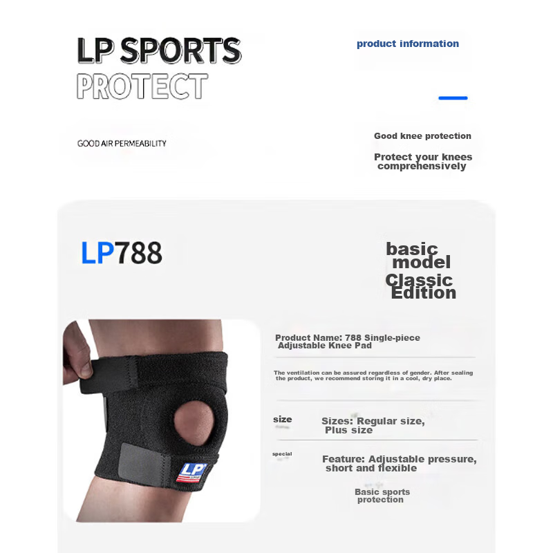 LP 782CN Sports Knee Pads, 2-Pack, Breathable, Four-Spring Support, for Running, Basketball, Hiking, Patella Protection Gear