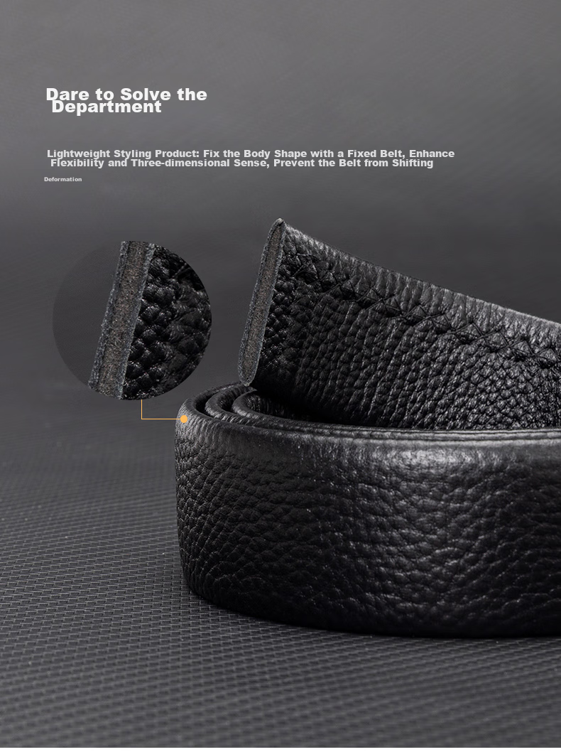 Aokang Men's Belt, Top-Grain Leather, Automatic Buckle, Business Trouser Belt, Birthday Gift for Husband 8
