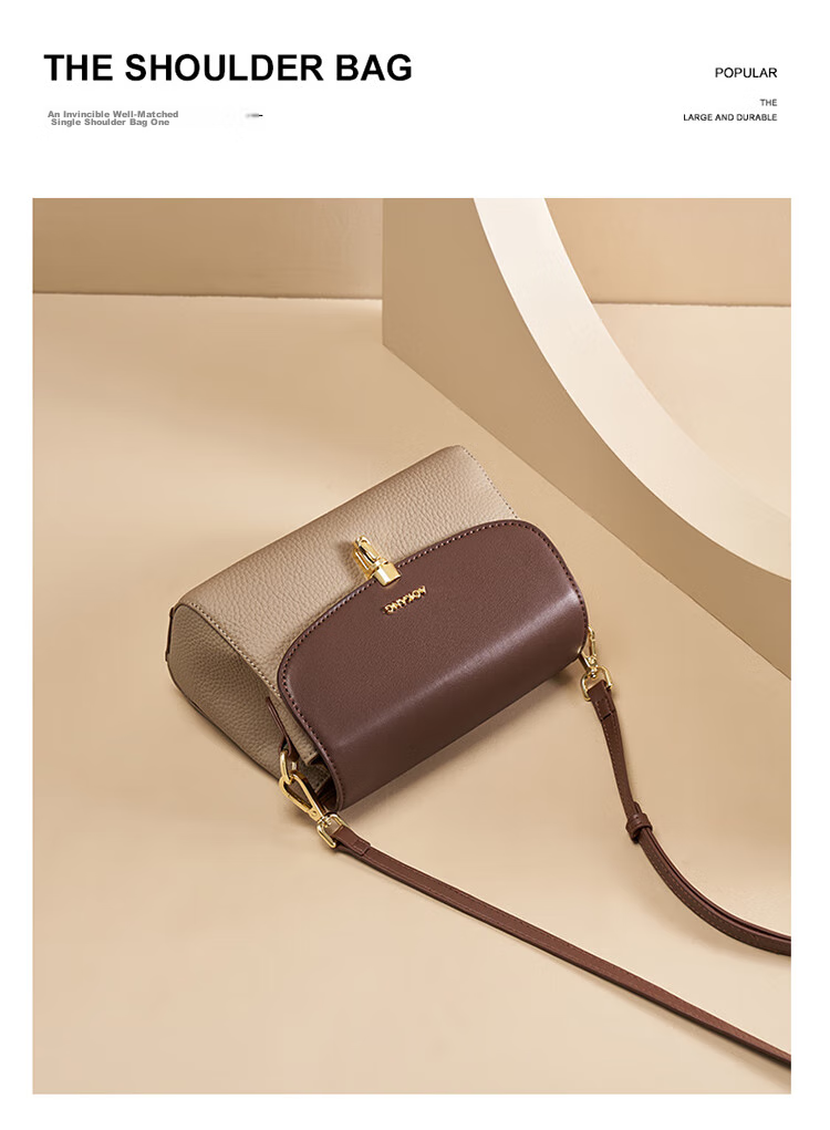 Aokang Women's Handbag, Trendy Cowhide Small Square Bag, Light Luxury Crossbody Shoulder Bag, Birthday 520 Gift for Girlfriend Or Wife 7