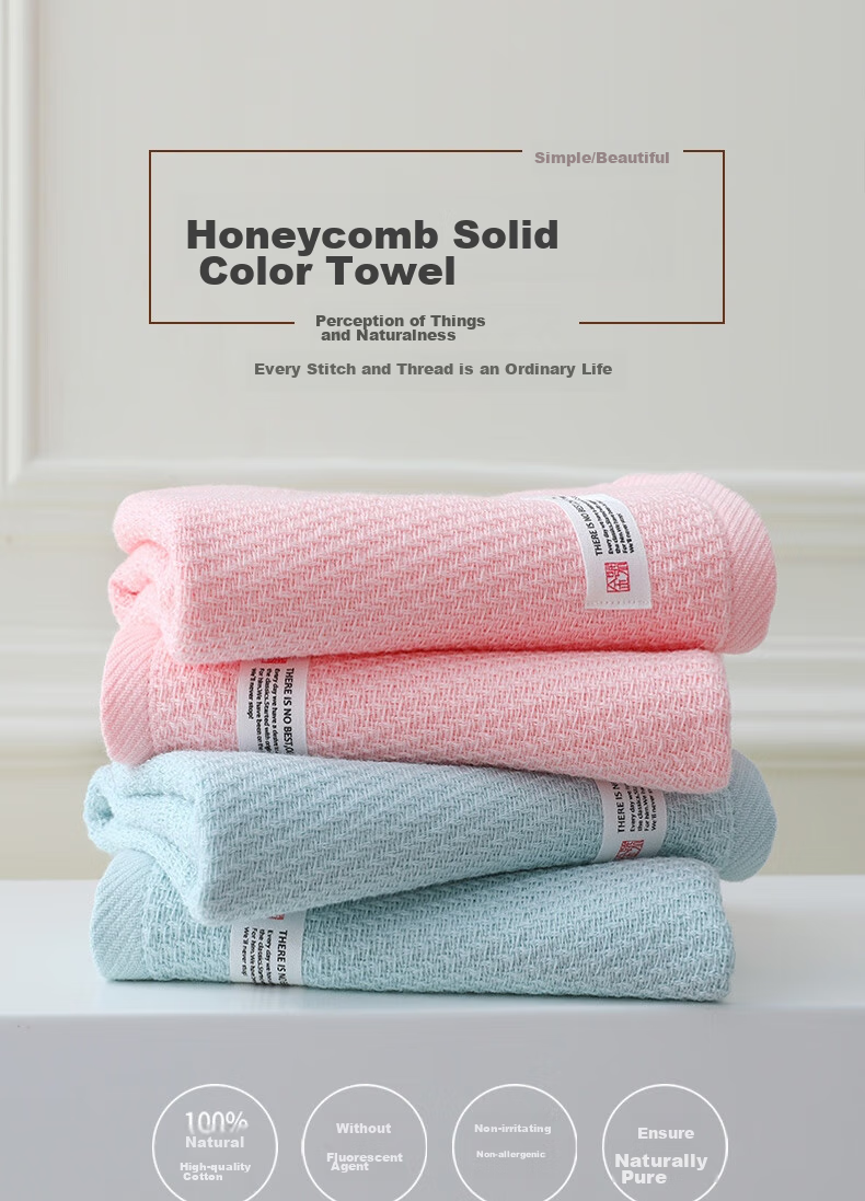 KING SHORE Class A Pure Cotton Towel, Face Towel, Honeycomb Face Cloth, Lint-Free, Easy to Wash And Dry, Sports Face Towel, 1 Piece 1