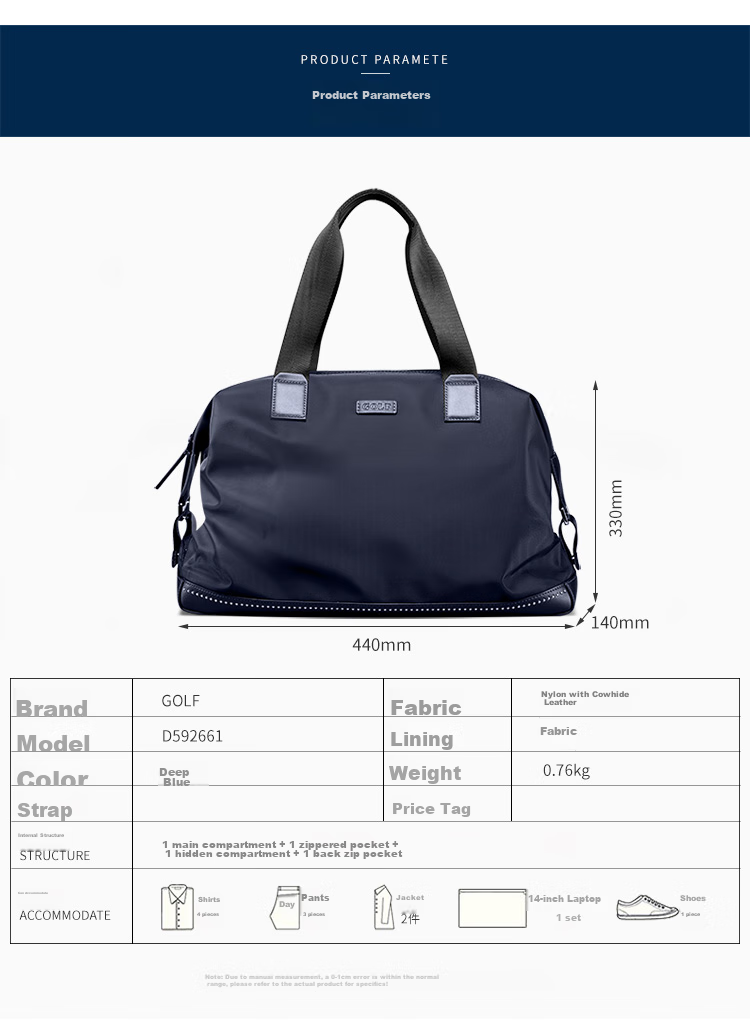 GOLF Travel Bag, Multifunctional Sports Fitness Bag, Handheld Luggage Bag, Men's Travel Bag, Suitcase, Travel And Business Trip Bag 9
