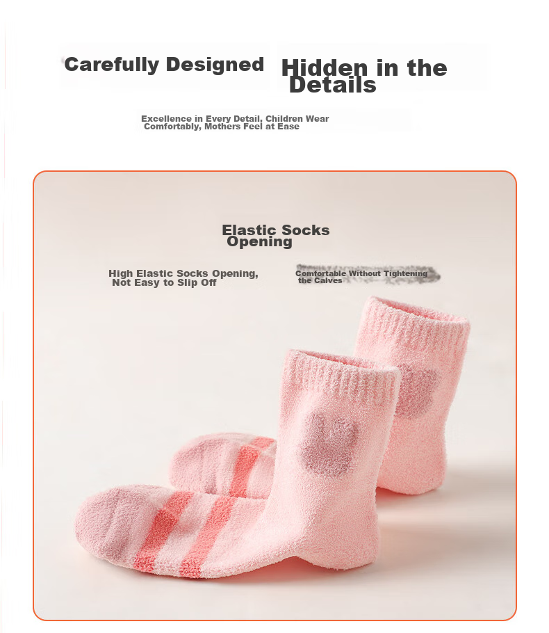 LangSha Children's Socks, Girls' Mid-Calf Cotton Socks, Fleece-Lined And Thickened, Winter Warmth, for Students, Older Girls, Baby Girls, Terry Socks 11