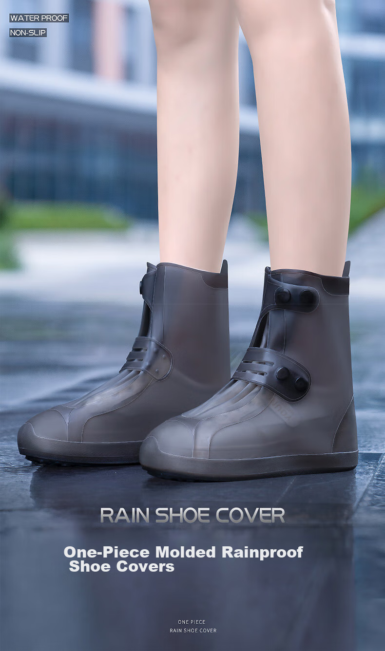 BWNK Waterproof Rain Boots for Men And Women, Straight Tube Non-Slip Thickened Wear-Resistant, Brown Size 40-42 1