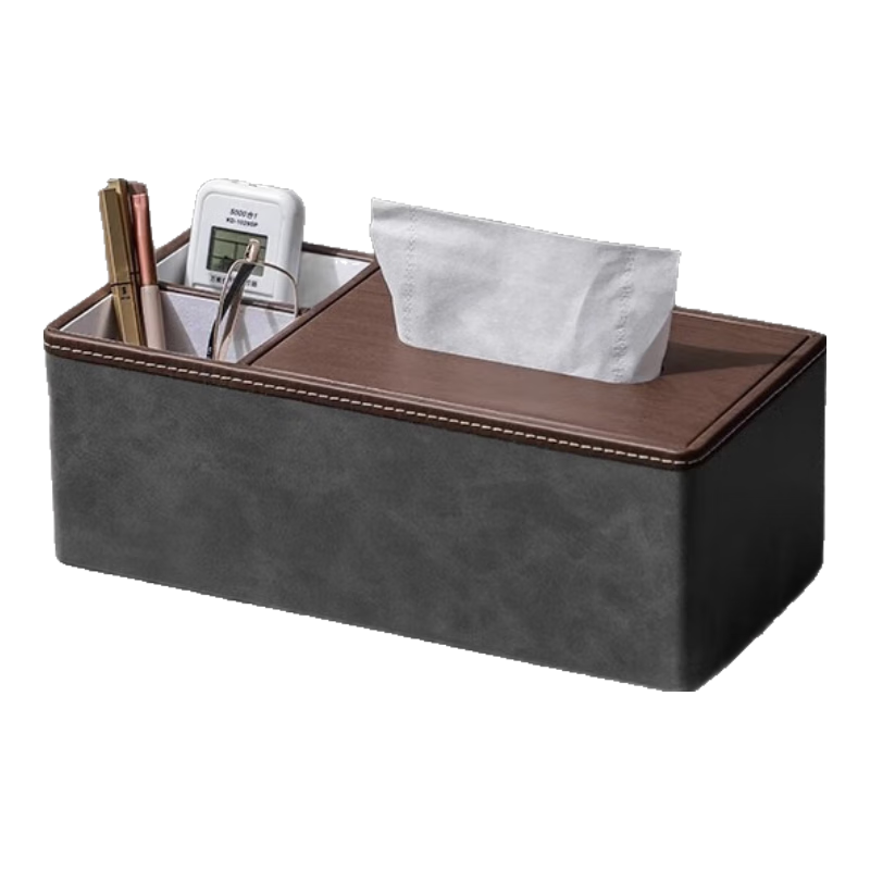 Youjialiangpin Tissue Box, Living Room Tissue Holder, Coffee Table Remote Control Storage Box, Desktop High-End Leather Cowhide Patter
