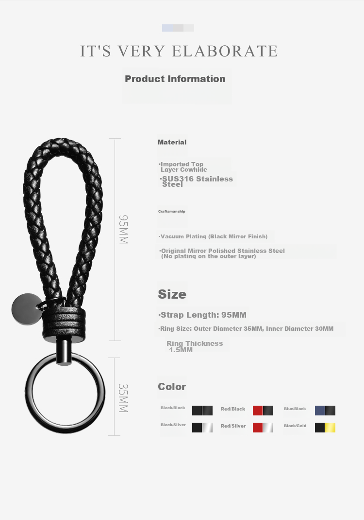 Laiben Knitted Car Key Chain for Men And Women, Key Pendant, Key Ring Lanyard, High-End Personalized Ornament BV 9