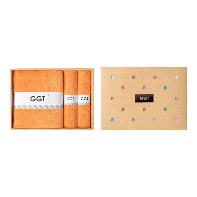 GGT Japanese Towel And Bath Towel Three-Piece Set, High-End Gift Box Set, Custom Embroidery Gift Set, Return Gift, Souvenir, Huangda
