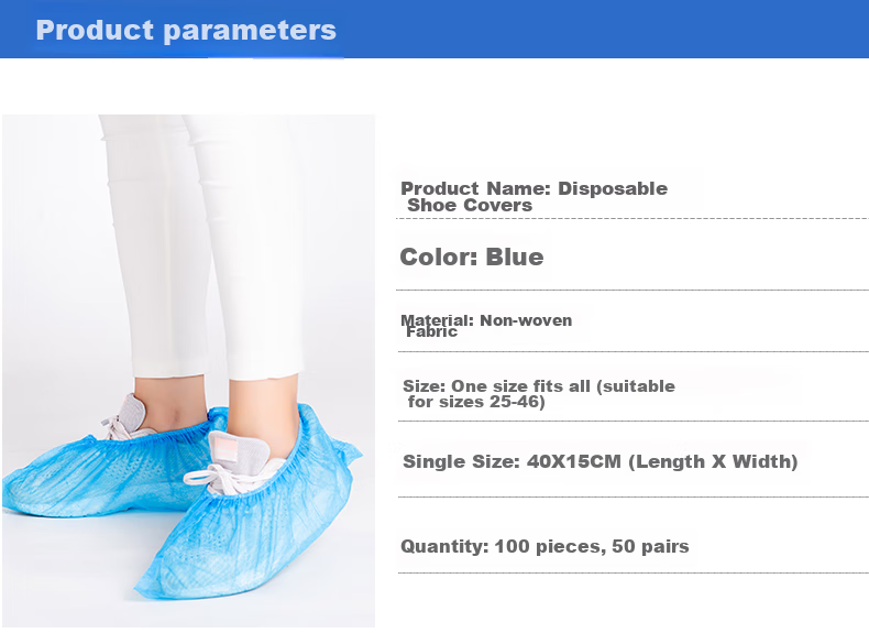 AMS Disposable Shoe Covers Dustproof Thickened Non-Woven Fabric Factory Cleanroom Laboratory Breathable Dustproof Wear-Resistant Non-Slip Foot Covers 100pcs/Pack Unisex White 2