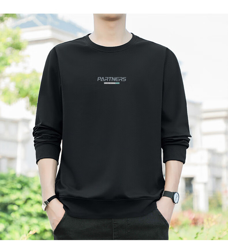 ROMON Men's Sweatshirt, Autumn Large Size Long-Sleeve T-Shirt, Outdoor Sports Casual Jacket, Base Layer Top, UP89 Navy Blue XL 4