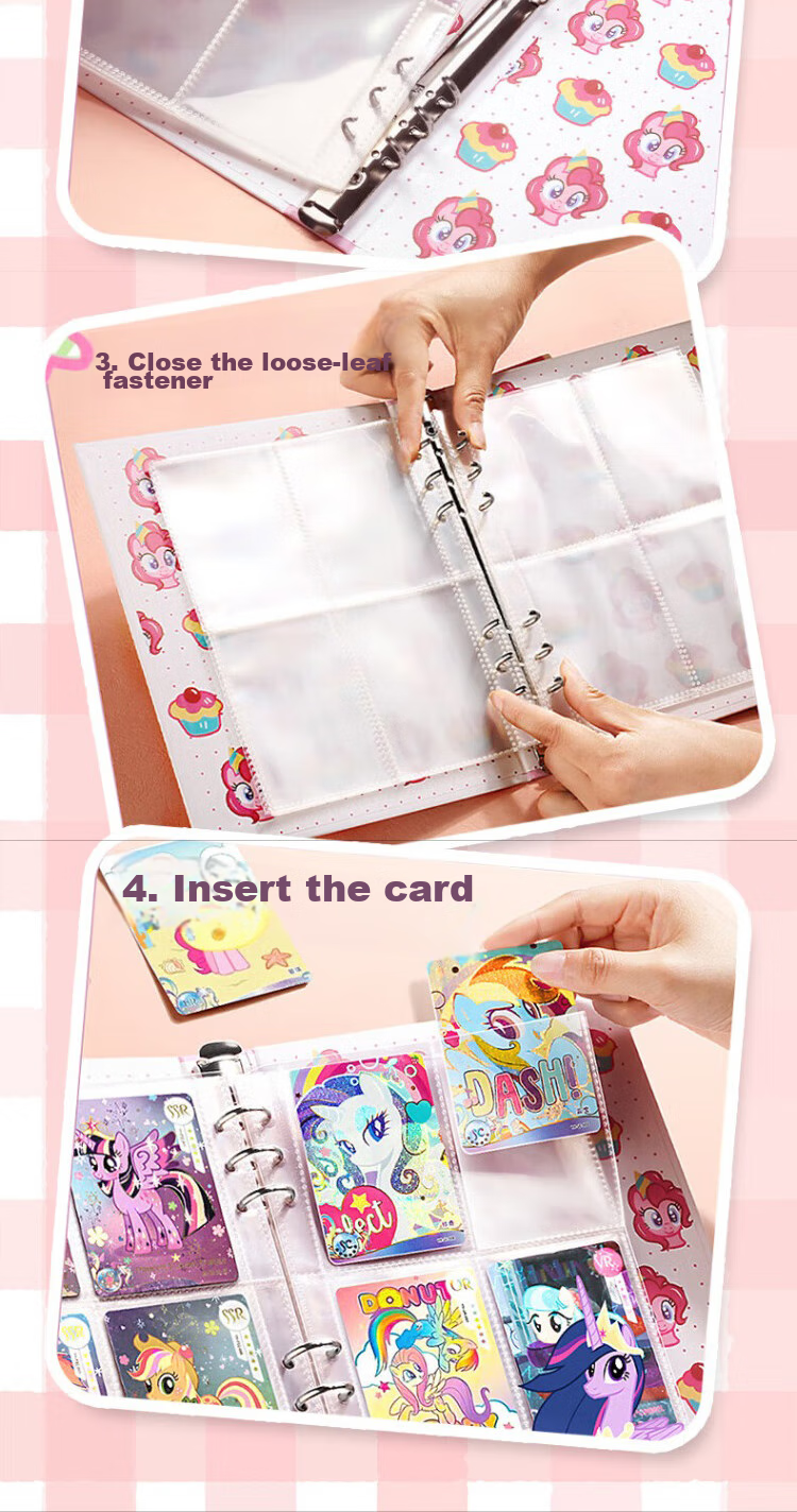 Jiamo Album, My Little Pony Hardcover Loose-Leaf Card Storage Book, Xiaohongshu Style, High-Quality Ins Niche Student Gift, 20 Double-Sided Pages, Yuanxiao Gift, Back-To Seaso 5