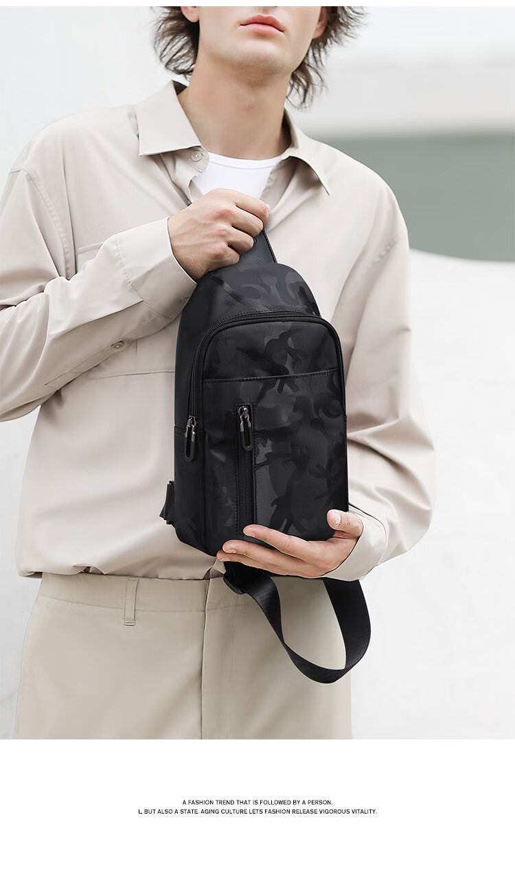 POLO Chest Bag for Men, Camouflage Crossbody Bag, Lightweight IPad Bag, Sports Messenger Bag, Commuter Phone Bag, Casual Shoulder Bag 3