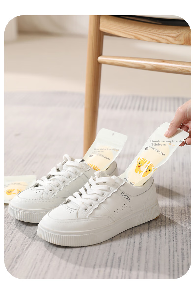 FOOTOPPO Shoe Deodorizer Sticker for Men, Sweat-Absorbing Odor-Preventing Insoles, Shoe Deodorizing Pads for Leather Shoes And Socks, Breathable And Antibacterial Odor Elimination Device 15