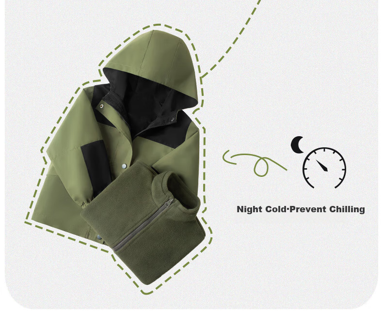 Baleno Children's Outdoor Jacket, Autumn And Winter 2026, Youth Outdoor Windproof And Waterproof Jacket, Three-In Fleece-Lined for Boys And Girls 8