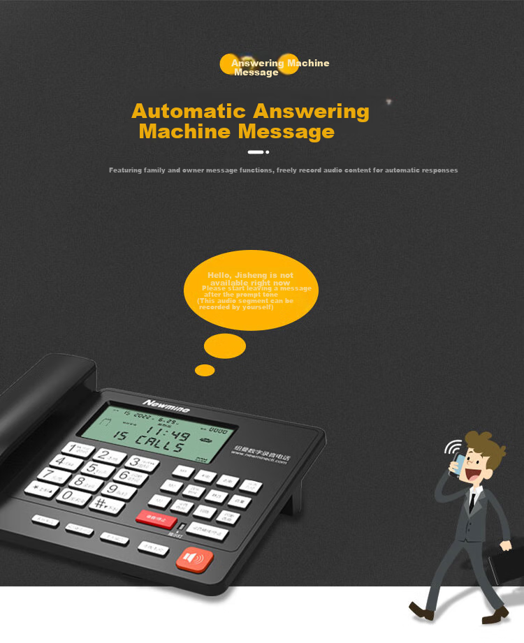 Newmine HL2008TSD-2084 (R) 16GB Long-Lasting Recording Telephone, Automatic Recording, Auto-Answer, One-Key Dialing 10