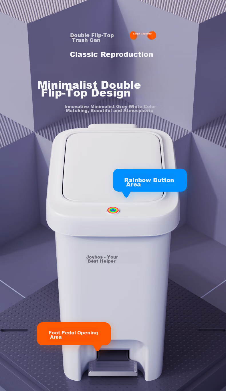 Jiabangshou Kitchen Trash Can, 16.5L Capacity, for Living Room And Home Use, 2026 New Model, Large Size, for Bathroom, Toilet, Office, with Lid And Foot Pedal 4