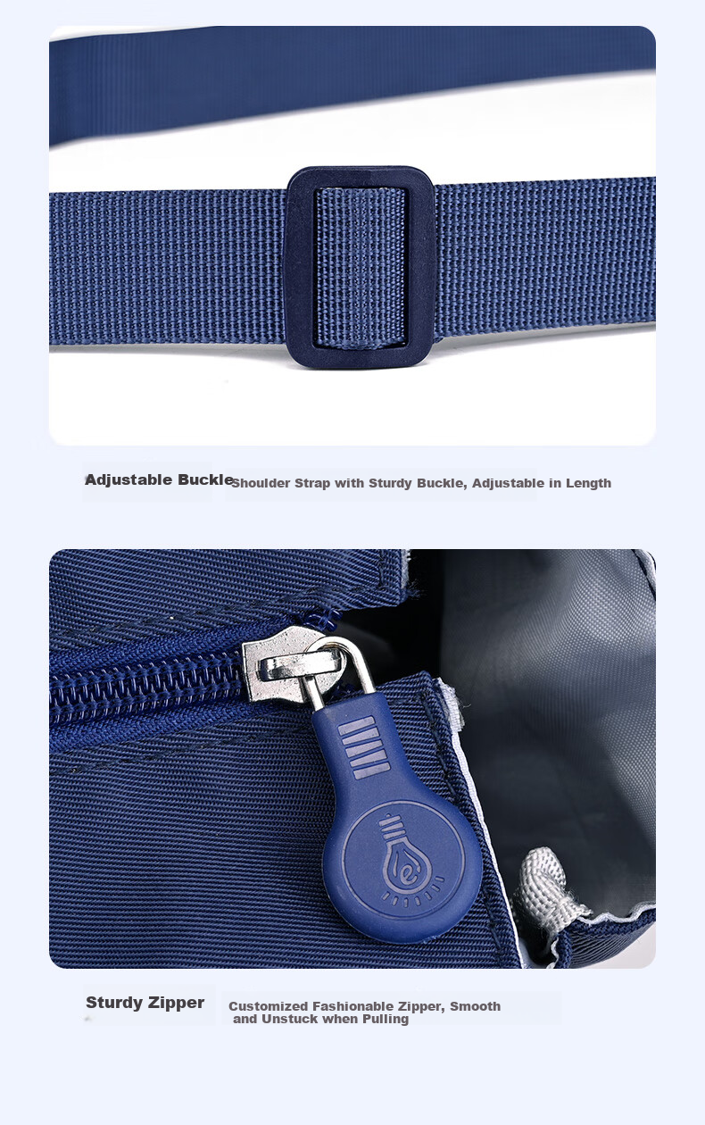Edison Elementary School Tutoring Bag, Single Shoulder Crossbody Bag, Tutoring Bag, Handheld Art File Bag BX09-1 Royal Blue 15