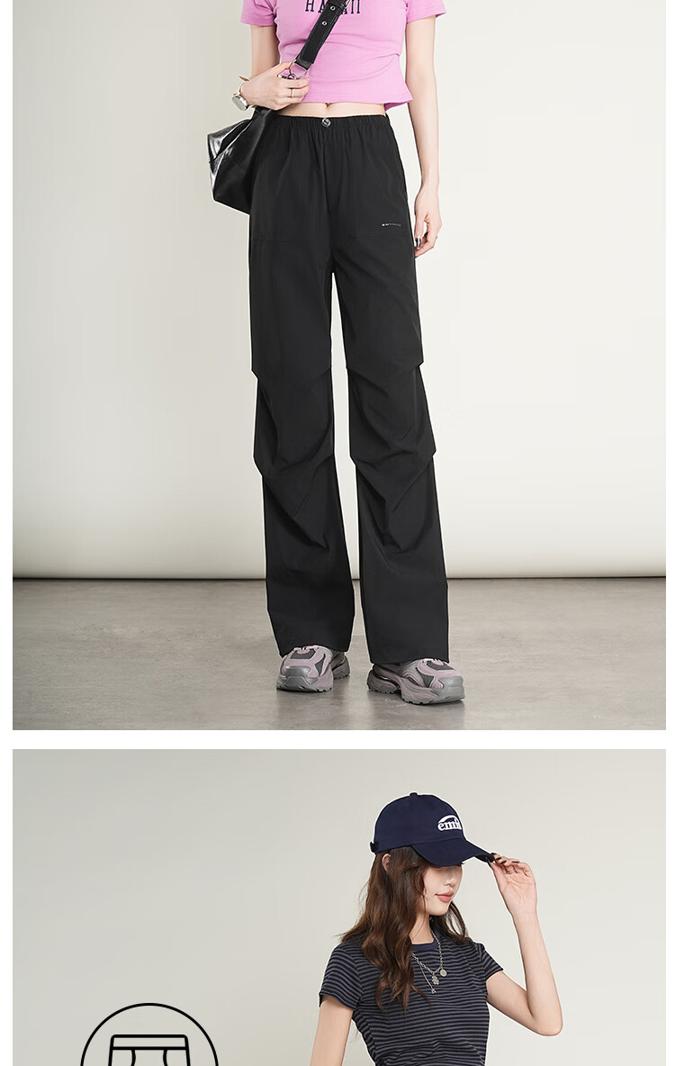 BOPRUIEY Women's Work Pants 2025 Summer Thin Convertible Narrow Leg Sports Hiking Casual Straight Leg Paratrooper Pants 5