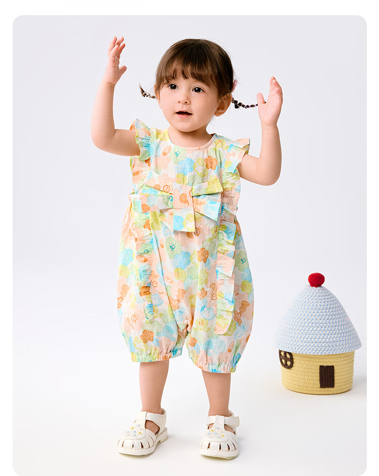BALABALA Baby Romper, Infant Onesie, Girls' Crawling Suit, Summer 2025 Collection, Sweet And Stylish, Cute And Adorable, 208225120002 4
