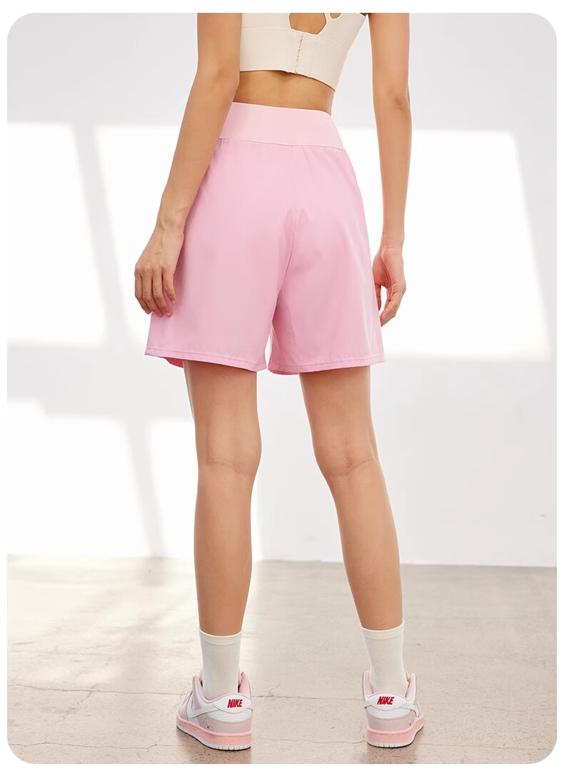 NEVER ME Women's Sports Pants, Casual Shorts, High-Waisted Tummy Control, Loose-Fitting, Breathable, Quick-Drying, Running, Fitness, Boxing Pants, Summer 27