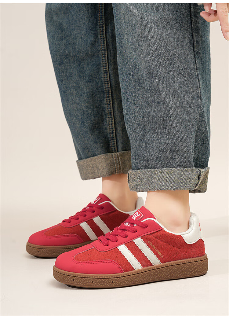 Semir Women's Shoes, Training Shoes for Women, Autumn Thin-Soled Versatile Fashionable Sneakers, Casual Shoes for Women SZY251006, Vintage Red, Size 40 5