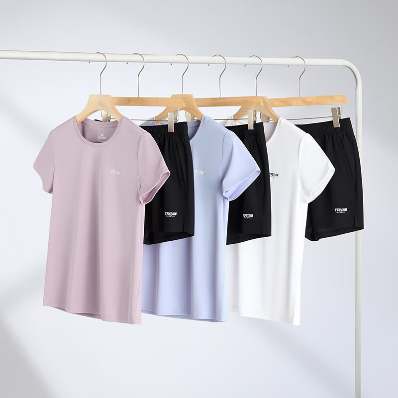 361° Women's Running Outfit, Spring And Summer Clothing, New Quick-Dry Short-Sleeve Top And Shorts Set, Two-Piece Suit, 662524001H-2