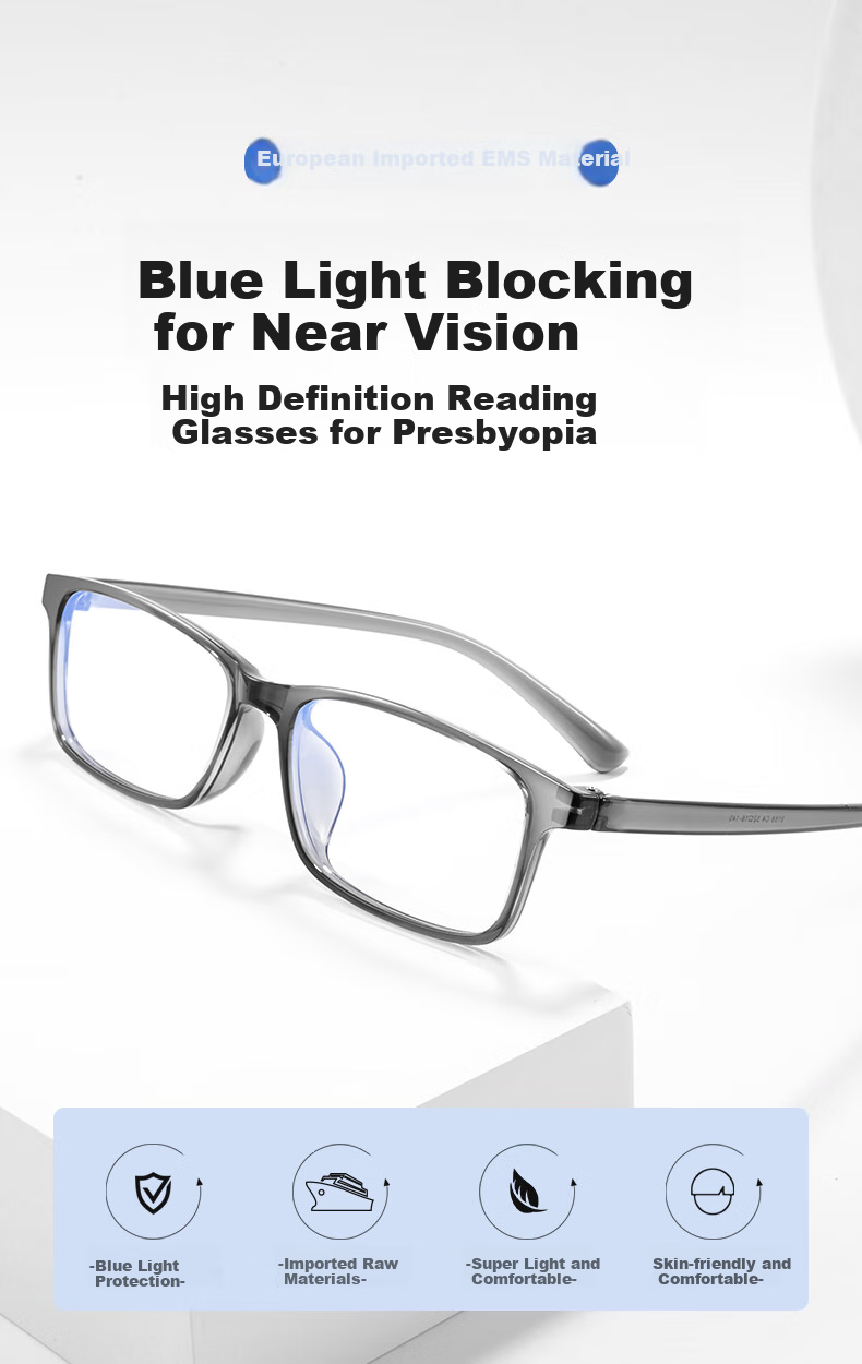Yupintang Reading Glasses for Men And Women, Imported EMS Material Ultra-Light TR Frame, High-Definition National Standard Anti-Blue Light Reading Glasses 1