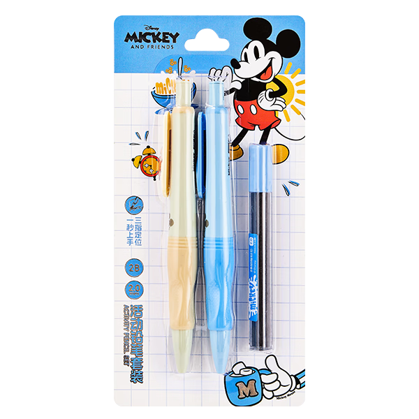 Disney 2.0mm Posture Correction Automatic Pencil 2-Pack Mickey Stationery for Elementary Students Beginner Grip Correction Mechanical Pencil