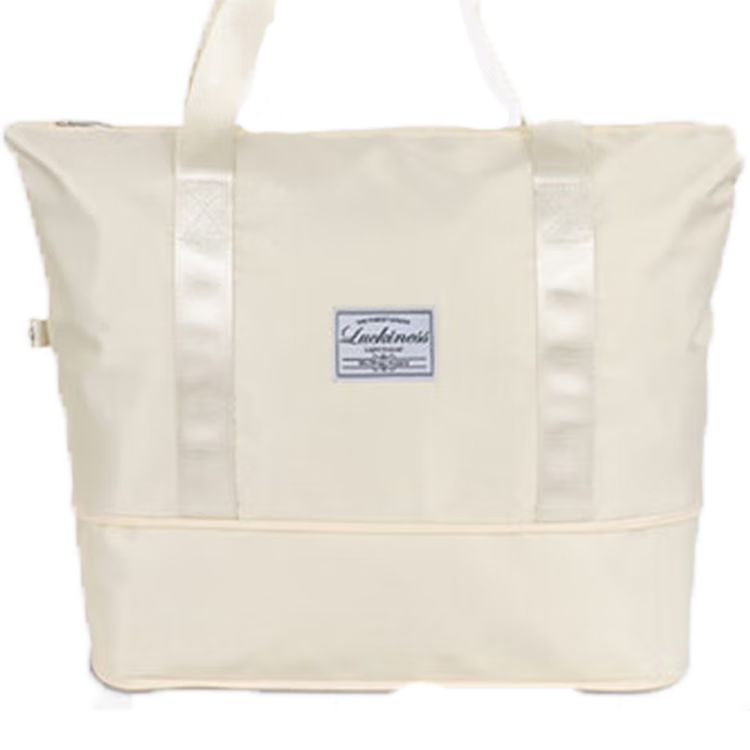 QDZX Oxford Cloth Travel Bag, Large Capacity Luggage Bag, Wet And Dry Separation, Swimming Sports Fitness Bag, Maternity Bag, Off-White *1 Piece