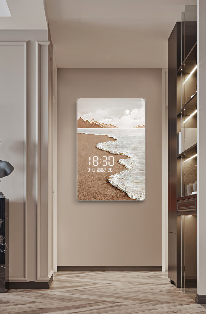 Momen LED Sensor Digital Clock Wall Clock, Decorative Painting for Entryway, Living Room Floor Painting, Hallway Corridor Wall Art, Electronic Clock 8
