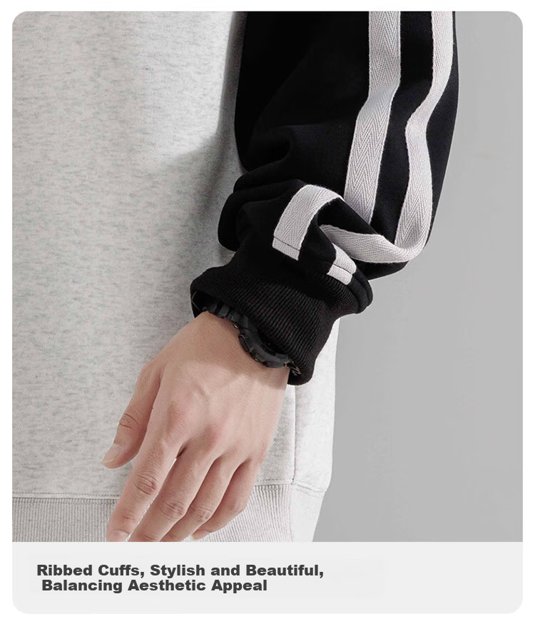 Foss Phil Color Block Sweatshirt for Men, Spring And Autumn Casual Trendy Loose Round Neck American Style T-Shirt Undershirt, 8891 Floral White Gray, 3XL 10