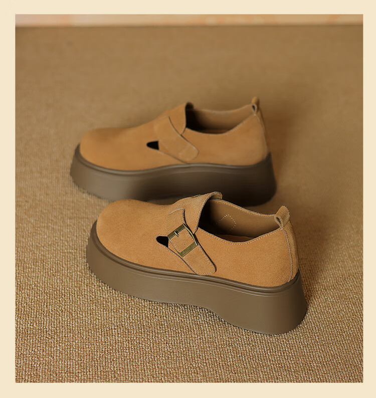 ZHR Bokeng Women's Thick-Soled Commuter Shoes, Lightweight Slip-On Soft-Soled Casual Shoes for Women, AB67F, Camel Color, Size 37 15