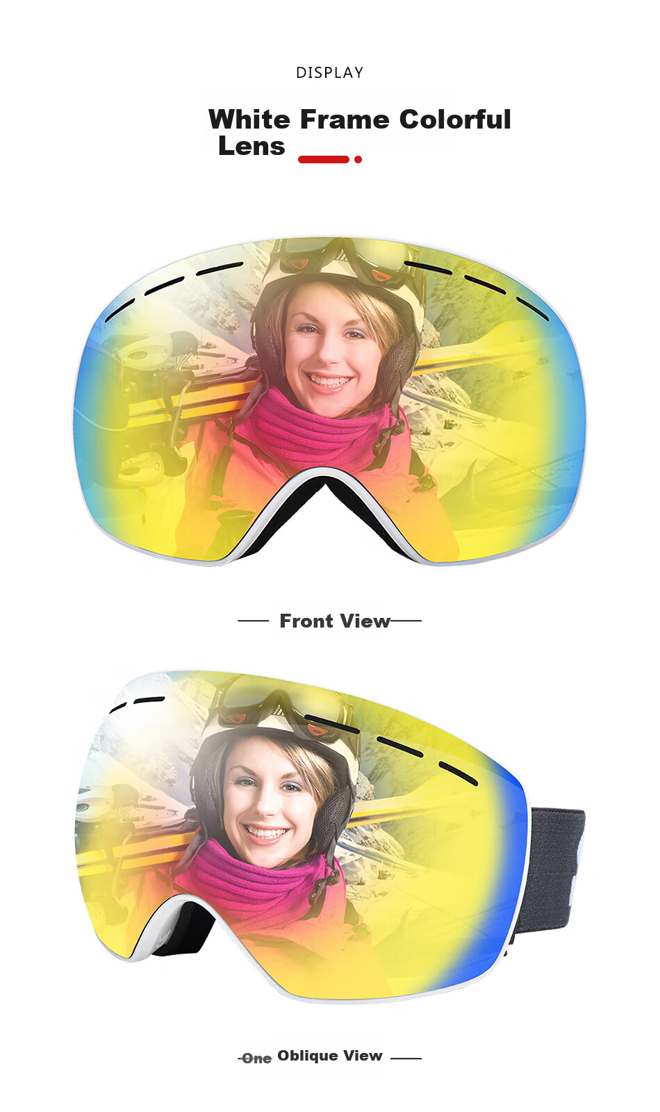 SooGree Ski Goggles for Adults, Anti-Fog Ski Glasses for Men And Women, Double-Layer Wearable with Prescription Lenses, Skiing Equipment for Mountaineering 16