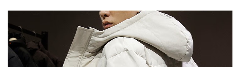 JEEP SPIRIT Men's Cotton Padded Jacket Autumn Winter Thick Warm Hooded Sports Coat Black 2XL 8