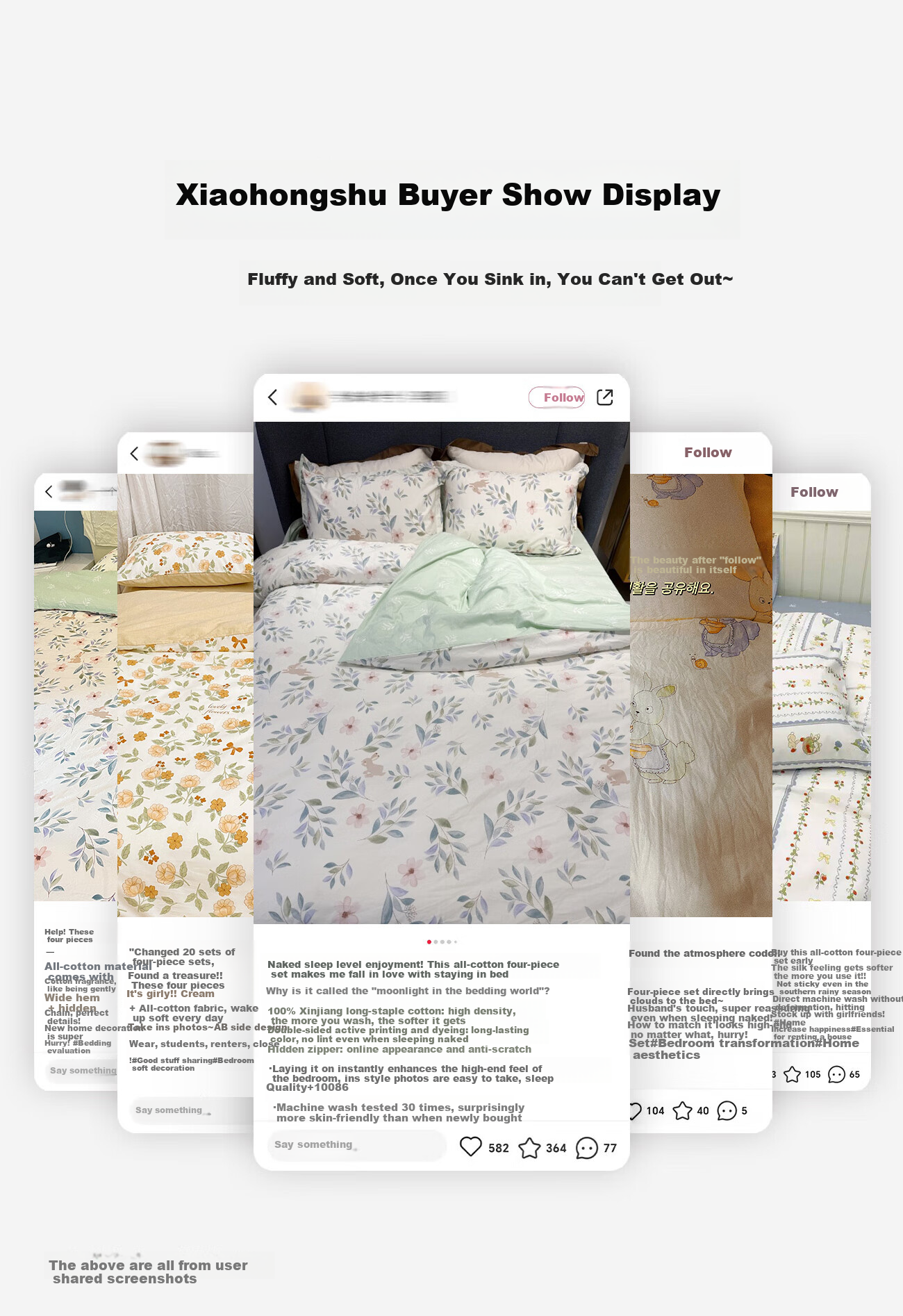 Hongdou Pure Cotton Bedding Set for 1.8/2 Meter Bed, Home Use Double Size Cotton Quilt Cover, 100% Pure Cotton Pillowcases, Bed Sheet And Duvet Cover, 220*240cm Mengyu 1