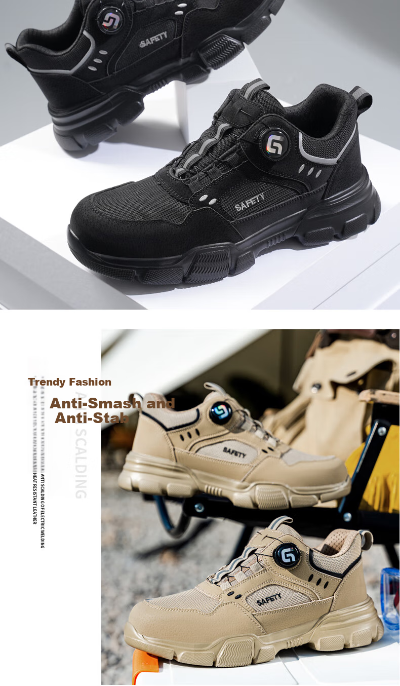 Fumeier Safety Shoes for Men, High-Top Steel Toe Cap, Anti-Smashing And Puncture-Resistant, Ultra-Light Comfortable Soft Sole Work Boots F078-1 Size 38 11
