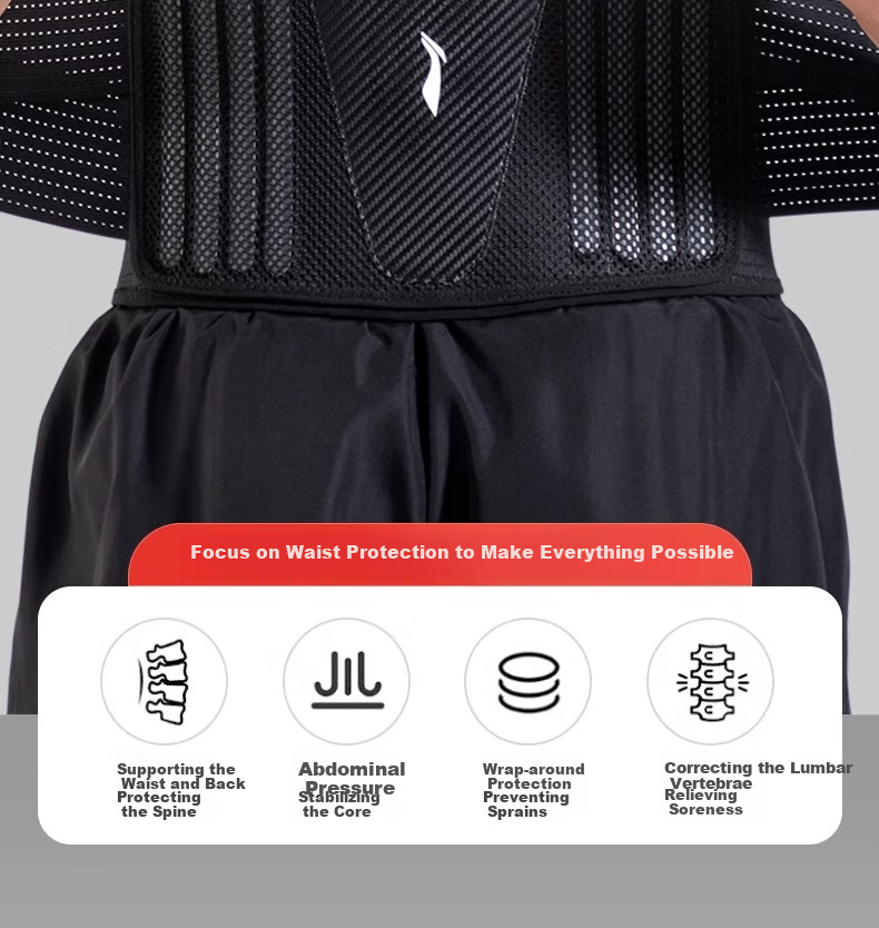 Li-Ning Back Support Belt for Men And Women, Sports Fitness Lumbar Disc Herniation Lumbar Muscle Strain Medical-Specific Warm Long-Sitting Support Waist Brace 4