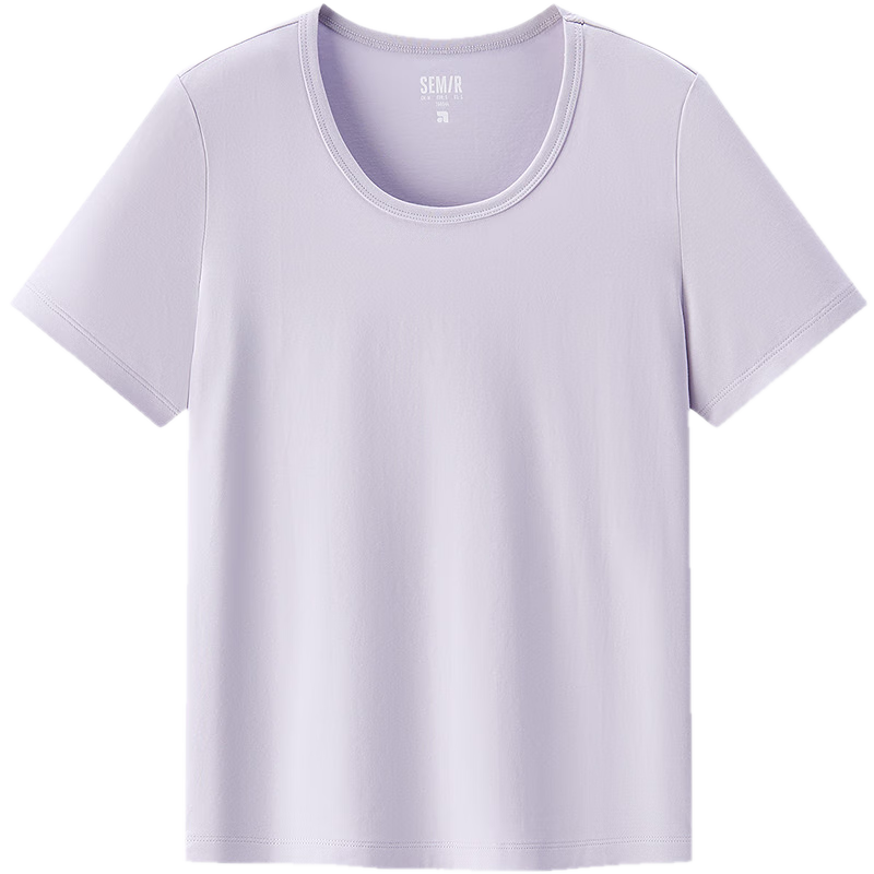 Semir Women's Short Sleeve T-Shirt, Cropped Fit, Slimming, Regular Shoulder, Inner Wear, Summer Cool Feeling, Slim Fit Base Shirt, 109326100001