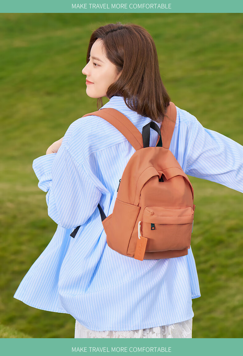 Laifu Outdoor Hat Brim Bag, Women's Casual Canvas Backpack for College Students, 11-Inch Fashionable Versatile Shoulder Bag 14