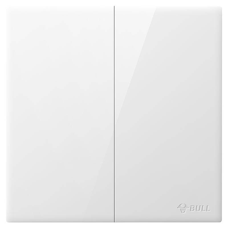 BULL G60 Series Two-Gang Two-Way Switch Ultra-Thin Large Panel Switch G60K212 Glossy White