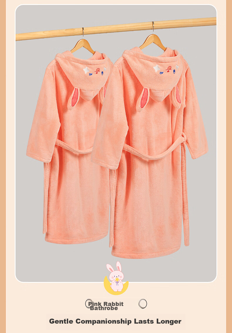 Grace Bathrobe for Women, Winter Coral Fleece, Absorbent Quick-Drying Cape, Home Loungewear, Autumn Winter Couple Wearable Bath Towel, Long Sleepwear, Size M 12