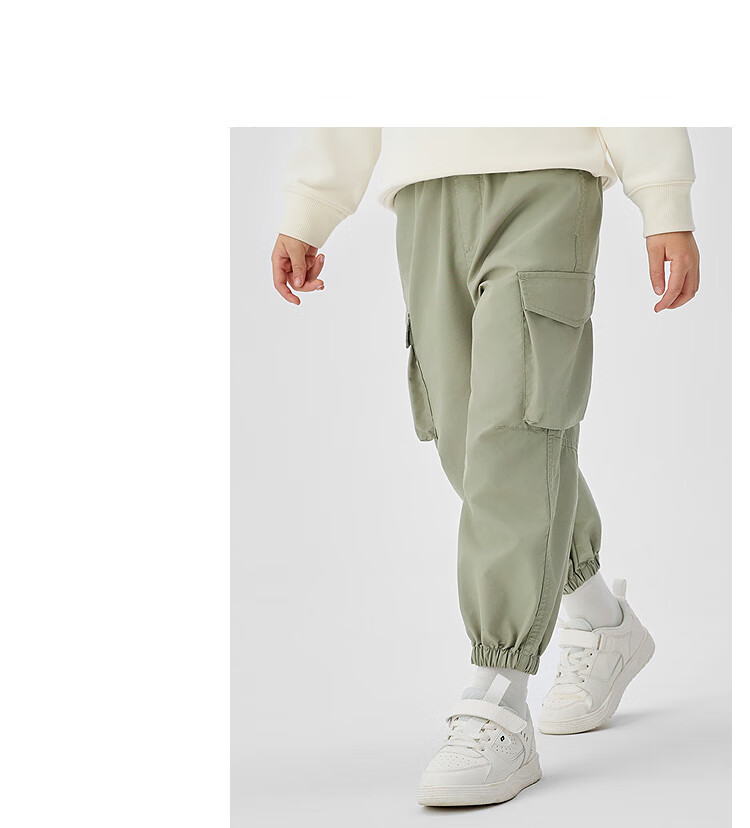 BALABALA Children's Clothing, Boys' And Girls' Pants, Spring And Autumn Loose Cargo Pants, Versatile And Fashionable Outdoor Wear 15