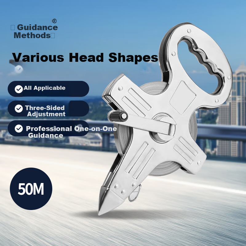 Adiya Steel Tape Measure, 50 Meters Long, Steel Frame Ruler, Scaffold Ruler, Handheld Ruler, Construction Site Measuring Ruler, Large Frame Ruler