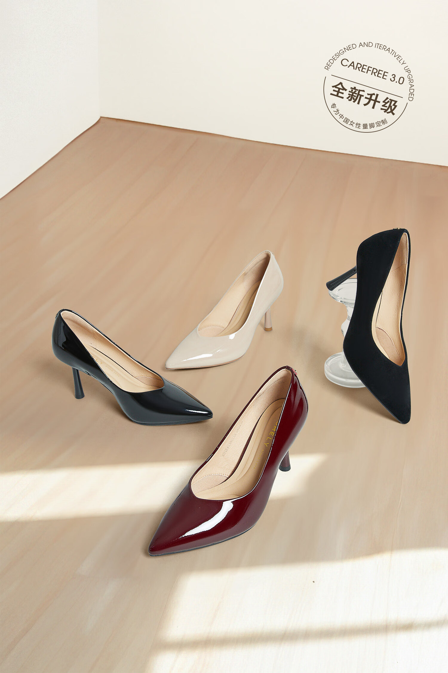 COMELY Celebrity-Style High Heels for Women, Spring New Arrival, Nude Elegant High-Heeled Shallow-Mouth Pumps, Black Suede, Size 36 4
