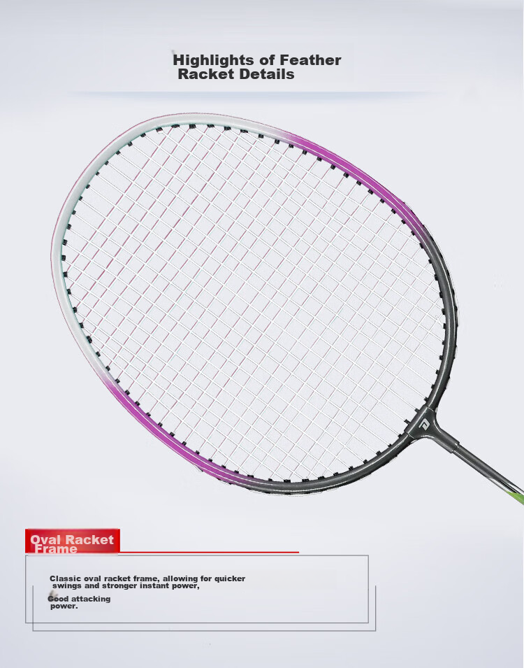 DHS Badminton Racket Set, Ultra-Light Durable Adult Student Anti-Wear Racket 1012, Random Color, Includes 3 Shuttlecocks 4